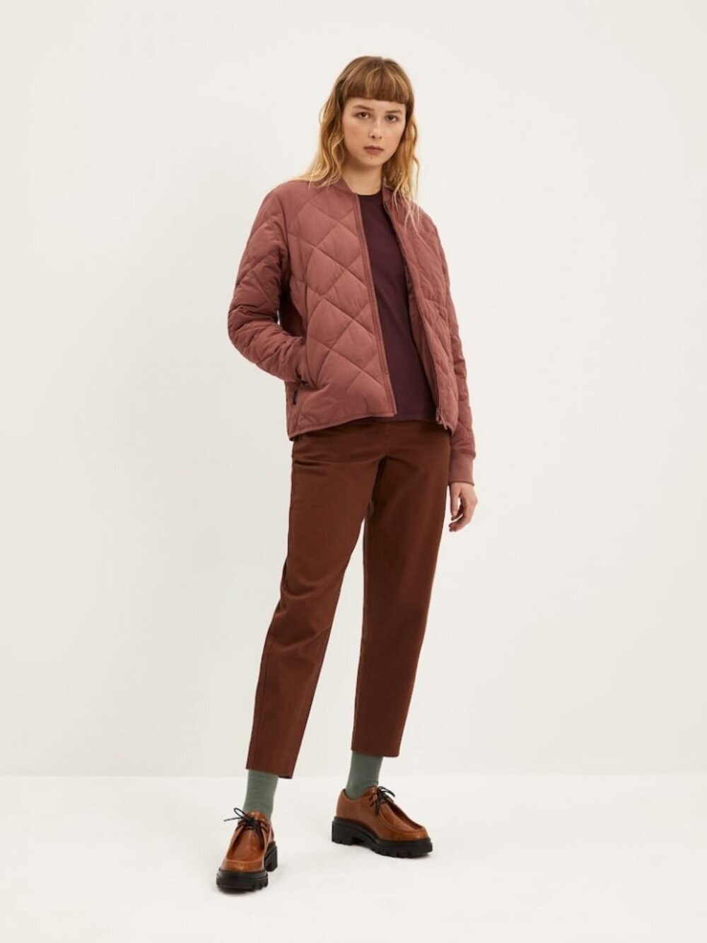 Frank & Oak | The Skyline Reversible Quilted Bomber in Rustic Brown | Small